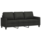 3-Seater Sofa with Footstool Black 180 cm Fabric - Top-Down View