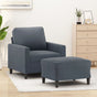 Sofa Chair with Footstool Dark Grey 60 cm Velvet