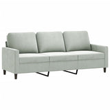 3-Seater Sofa with Footstool Light Grey 180 cm Velvet - Top-Down View