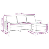 3-Seater Sofa with Footstool Light Grey 180 cm Velvet