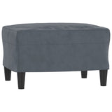 3-Seater Sofa with Footstool Dark Grey 180 cm Velvet - 45-Degree Angle
