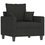 Sofa Chair with Footstool Black 60 cm Fabric - Top-Down View