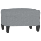 3-Seater Sofa with Footstool Light Grey 180 cm Fabric - 45-Degree Angle