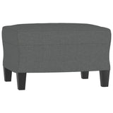 3-Seater Sofa with Footstool Dark Grey 180 cm Fabric - 45-Degree Angle