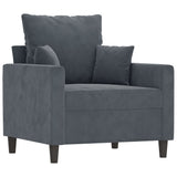 Sofa Chair with Footstool Dark Grey 60 cm Velvet - Top-Down View