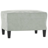 3-Seater Sofa with Footstool Light Grey 180 cm Velvet - 45-Degree Angle
