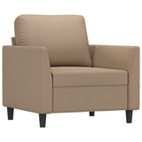Sofa Chair with Footstool Cappuccino 60 cm Faux Leather - Top-Down View