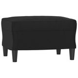 3-Seater Sofa with Footstool Black 180 cm Faux Leather - 45-Degree Angle