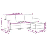 3-Seater Sofa with Footstool Black 180 cm Faux Leather - Close-Up Angle