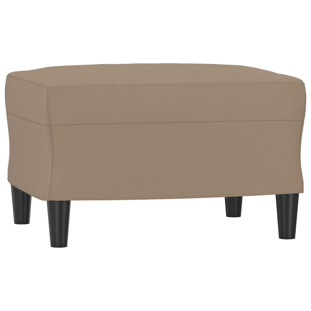 3-Seater Sofa with Footstool Cappuccino 180 cm Faux Leather