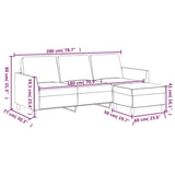 3-Seater Sofa with Footstool Cappuccino 180 cm Faux Leather - Close-Up Angle