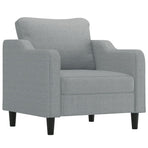 Sofa Chair with Footstool Light Grey 60 cm Fabric