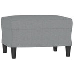 Sofa Chair with Footstool Light Grey 60 cm Fabric