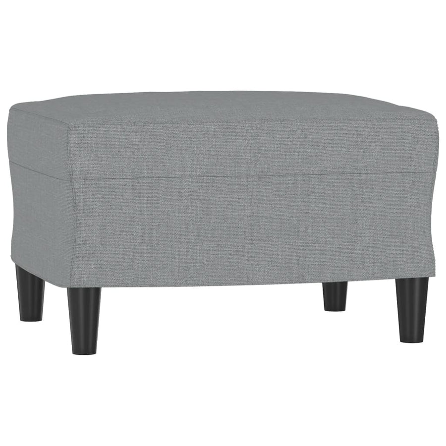 Sofa Chair with Footstool Light Grey 60 cm Fabric