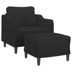 Sofa Chair with Footstool Black 60 cm Fabric