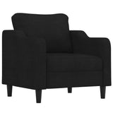 Sofa Chair with Footstool Black 60 cm Fabric - Top-Down View