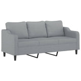 3-Seater Sofa with Footstool Light Grey 180 cm Fabric - Top-Down View