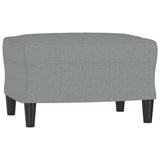3-Seater Sofa with Footstool Light Grey 180 cm Fabric - 45-Degree Angle