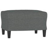 3-Seater Sofa with Footstool Dark Grey 180 cm Fabric - 45-Degree Angle