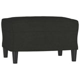 3-Seater Sofa with Footstool Black 180 cm Fabric - 45-Degree Angle