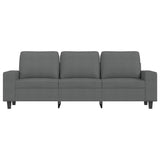 3-Seater Sofa with Footstool Dark Grey 180 cm Fabric