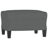 3-Seater Sofa with Footstool Dark Grey 180 cm Fabric - 45-Degree Angle