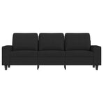 3-Seater Sofa with Footstool Black 180 cm Fabric