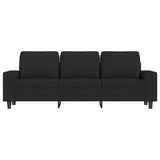 3-Seater Sofa with Footstool Black 180 cm Fabric - Top-Down View