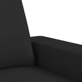 3-Seater Sofa with Footstool Black 180 cm Fabric - Close-Up Angle