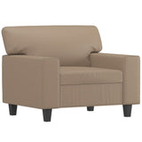 Sofa Chair with Footstool Cappuccino 60 cm Faux Leather