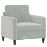 Sofa Chair with Footstool Light Grey 60 cm Velvet