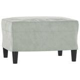 Sofa Chair with Footstool Light Grey 60 cm Velvet - 45-Degree Angle