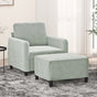 Sofa Chair with Footstool Light Grey 60 cm Velvet
