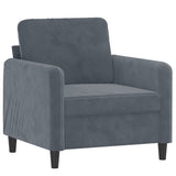 Sofa Chair with Footstool Dark Grey 60 cm Velvet - Top-Down View
