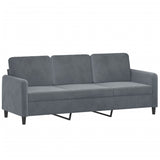 3-Seater Sofa with Footstool Dark Grey 180 cm Velvet - Top-Down View