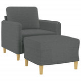 Sofa Chair with Footstool Dark Grey 60 cm Fabric - Side View