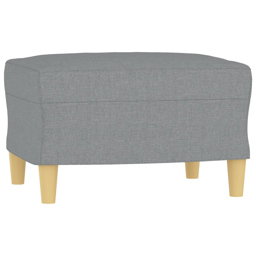 3-Seater Sofa with Footstool Light Grey 180 cm Fabric