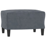3-Seater Sofa with Footstool Dark Grey 180 cm Velvet - 45-Degree Angle