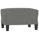 Sofa Chair with Footstool Dark Grey 60 cm Microfibre Fabric - 45-Degree Angle