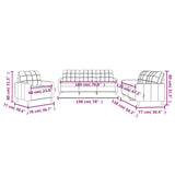 3 Piece Sofa Set with Cushions Dark Grey Fabric - Low Angle