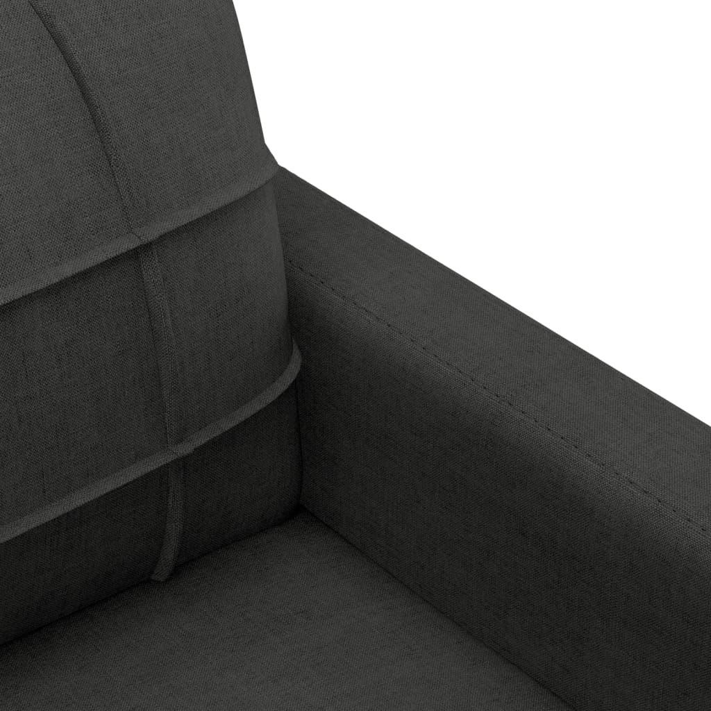 3 Piece Sofa Set with Cushions Black Fabric