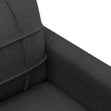 3 Piece Sofa Set with Cushions Black Fabric - Rear View