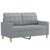 4 Piece Sofa Set with Cushions Light Grey Fabric