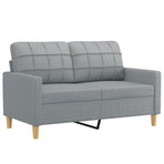 4 Piece Sofa Set with Cushions Light Grey Fabric