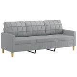 4 Piece Sofa Set with Cushions Light Grey Fabric - 45-Degree Angle