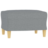 4 Piece Sofa Set with Cushions Light Grey Fabric - Rear View