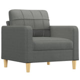 4 Piece Sofa Set with Cushions Dark Grey Fabric