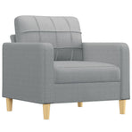 3 Piece Sofa Set with Pillows Light Grey Fabric