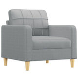 3 Piece Sofa Set with Pillows Light Grey Fabric - Side View