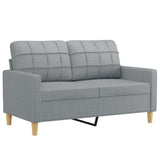 3 Piece Sofa Set with Pillows Light Grey Fabric - Top-Down View